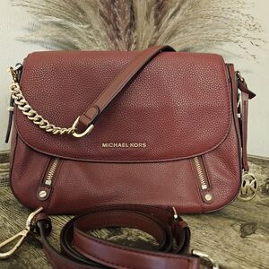 Michael Kors Burgundy Leather Shoulder Bag